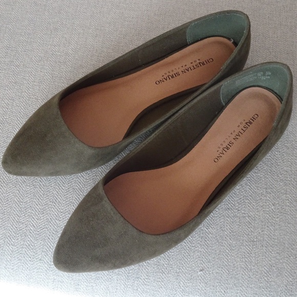Christian Siriano for Payless Gigi Olive Green Flats Women's 8.5 Vegan Material - Picture 4 of 9